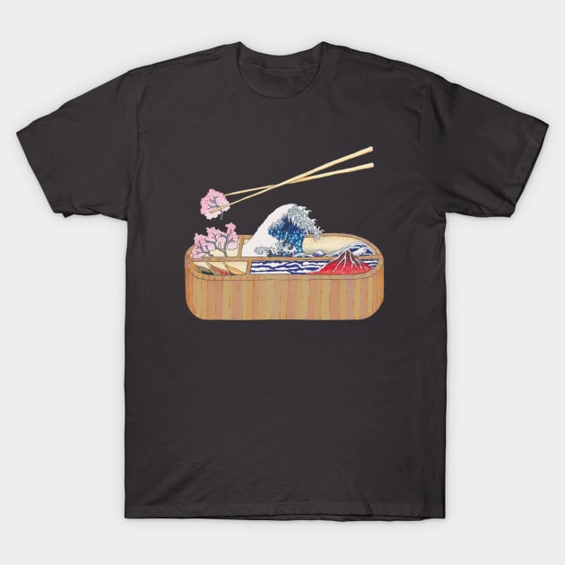 Bento Box Hokusai Style T-Shirt by Pinkazoid
